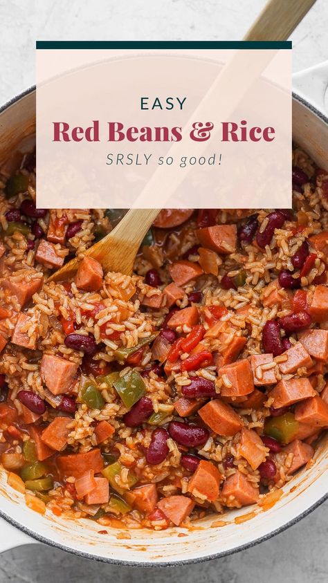 Easy Red Beans And Rice Recipe, Easy Red Beans And Rice, Red Beans And Rice Recipe Easy, Red Beans And Rice Recipe, Red Beans N Rice Recipe, Rice And Beans Recipe, Rice Side Dish Recipes, Homemade Cajun Seasoning, Cafeteria Food