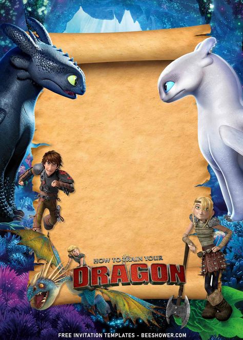 Awesome 8+ How To Train Your Dragon Birthday Invitation Templates Dragon Birthday Theme, Dragon Party Invitations, Dragon Birthday Party Invitations, Dragon Birthday Invitations, Happy Birthday Banner Printable, Dragon Birthday Parties, Dragon Birthday, Dragon Party, Personalized Thank You Cards