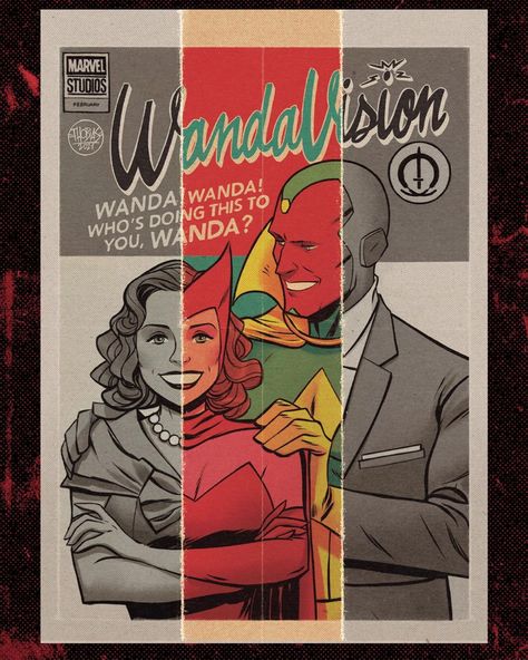 Vision Marvel Art, Wandavision Art, Vision Marvel, Marvel Diy, Marvel Retro, Marvel Paintings, Marvel Comics Vintage, Wanda Vision, Scarlet Witch Marvel