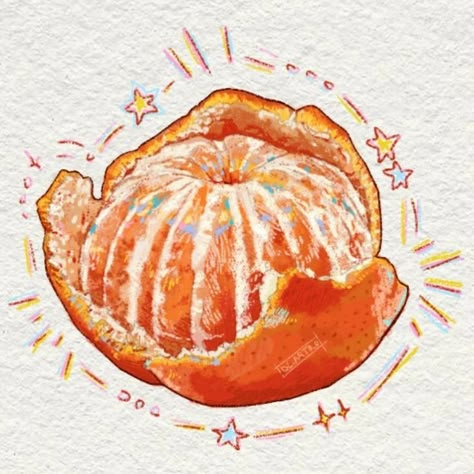 Tangerine Drawing, Tangerine Fruit, Posca Art, Sketchbook Inspo, Arte Sketchbook, Arte Inspo, April 6, Dessin Adorable, Sketchbook Ideas