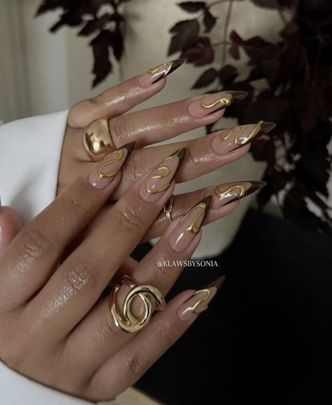 Fall French Tips, Fall French Tip, Nessa Nails, Acrylic Nails Yellow, Classic Manicure, Autumn Nail Art, Chrome French, Manicured Nails, Long Almond Nails