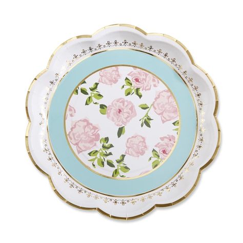 Blue Tea Party, Tea Party Supplies, Floral Paper Plates, Floral Garden Party, Easter Party Decor, Blue Tea, Tea For Two, Tea Party Decorations, Tea Party Bridal Shower