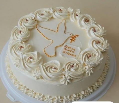 Torte Za Krizmu, Christian Cakes, Christening Cake Girls, Comunion Cake, Confirmation Cake, Bible Cake, Holy Communion Cakes, Paris Cakes, Religious Cakes