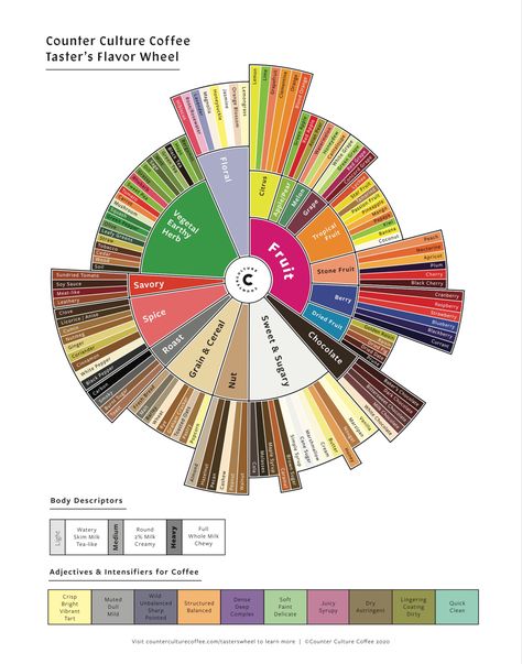 Flavor Wheel, Resep Starbuck, Coffee Knowledge, Counter Culture Coffee, Coffee Cupping, Coffee Process, Coffee Infographic, Coffee Brewing Methods, Culinary Cooking