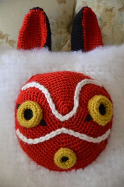 Crochet Princess Mononoke, Princess Mononoke Mask, Sans Mask, Fantasy Crochet, Crochet Princess, Crochet Fun, Princess Mononoke, Knitting Projects, Crochet Projects