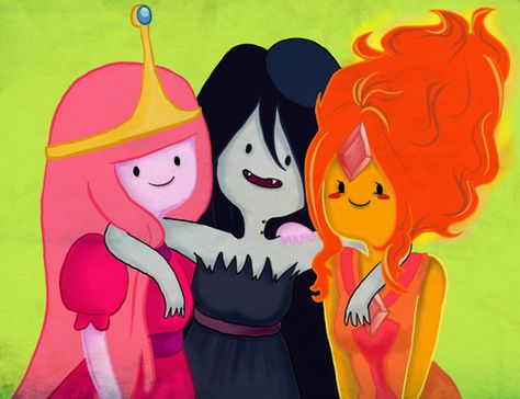 Girls' Trio Bubblegum Marceline, Adventure Time Princesses, Adveture Time, Trio Costumes, Marceline And Princess Bubblegum, Classy Halloween Costumes, Adventure Time Girls, Trio Halloween Costumes, Marceline The Vampire Queen