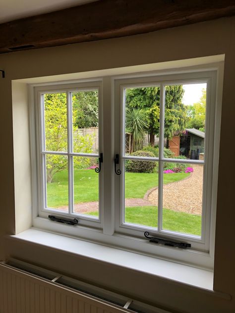 Window Installation Design, Picture Windows Exterior, Heritage Windows, White Window Frames, Flush Casement Windows, Box Windows, Modern Window Grill, Grill Designs, Oak Windows