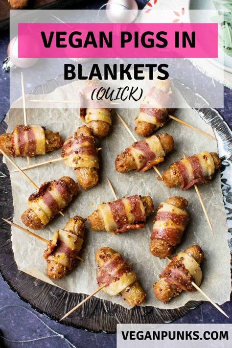 Vegan Pigs In A Blanket Recipe, Vegan Pigs In A Blanket, Vegan Yorkshire Pudding, Christmas Side Dish, Pigs In Blankets, Cocktail Sausages, Christmas Side, Christmas Side Dishes, Vegan Holiday Recipes