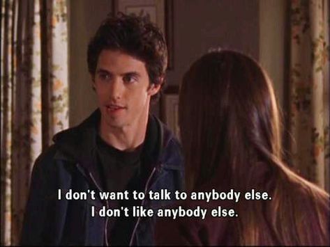 “I don't want to talk to anybody else. I don't like anybody else.” —Jess Mariano Jess Mariano Quotes Funny, Jess And Rory, Gilmore Girls Jess, Rory And Jess, Watch Gilmore Girls, Gilmore Girls Quotes, Team Jess, Baba Jaga, Gilmore Girls Fan