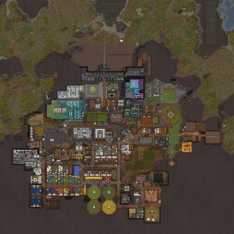 Rim World Game Base, Rimworld Base Design, Rimworld Base Layout, Rimworld Ideas, Project Zomboid, Cyberpunk Rpg, Sci Fi City, Last Shot, Deep Water