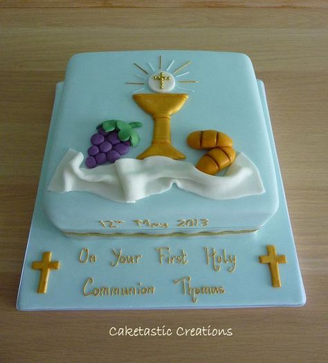 a cake for a boy making his 1st Holy Communion. Communion Cakes For Boys, Communion Banners, Boy Communion Cake, Comunion Cake, Holy Communion Cake, First Holy Communion Cake, Holy Communion Cakes, Paris Cakes, Religious Cakes