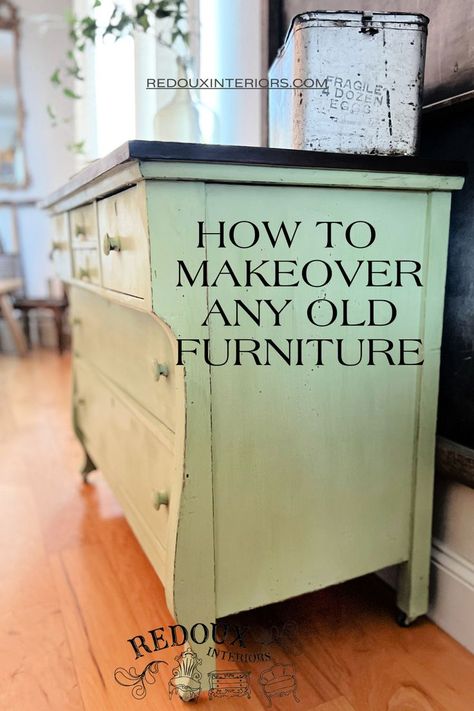 How to makeover an old dresser Antique Dresser Makeover, Antique Dresser With Mirror, Mens Dresser, Sanding Furniture, Diy Furniture Makeover Projects, Old Dresser Drawers, Chalk Paint Makeover, Stripping Furniture, Dresser Refinish