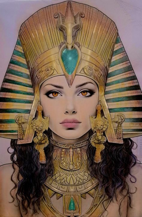 Hatshepsut was the Great Royal Wife of Pharaoh Thutmose II and the fifth Pharaoh of the Eighteenth Dynasty of Egypt Hatshepsut Art, Pharaoh Art, Reference Ideas, Artifacts, My Images, Cute Drawings, Egypt, Paradise, Art Drawings