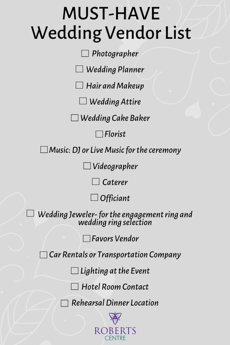 After interviewing brides and wedding specialists, here are some must-have wedding vendors for your upcoming wedding! Print it off and check them off as you plan your big day! Need help staying true to your wedding budget? We have all the wedding tips that won't break the bank! Wedding Vendor List, Wedding Planning List, Wedding Planner Checklist, Planning A Small Wedding, Vendor List, Wedding Planning Timeline, Wedding Info, Wedding Budget, Wedding Planning Guide