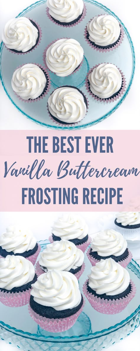 The best vanilla buttercream frosting recipe. The perfect creamy vanilla buttercream frosting recipe. Easy to make vanilla buttercream frosting, perfect for cakes or piping cupcakes Best Vanilla Buttercream Frosting, Best Vanilla Buttercream, Piping Cupcakes, Buttercream Frosting Recipe Easy, Vanilla Buttercream Frosting Recipe, Frost Cupcakes, Cupcake Frosting Recipes, Easy Buttercream Frosting, Best Buttercream Frosting