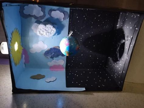 Earth Day And Night Project, Day And Night Activities Preschool Science Experiments, Day And Night School Project, Stars Science Project, Day And Night Science Project, Day And Night Science Projects For Kids, Night And Day Activities, Day Night Activities For Preschool, Day And Night Project For Kids