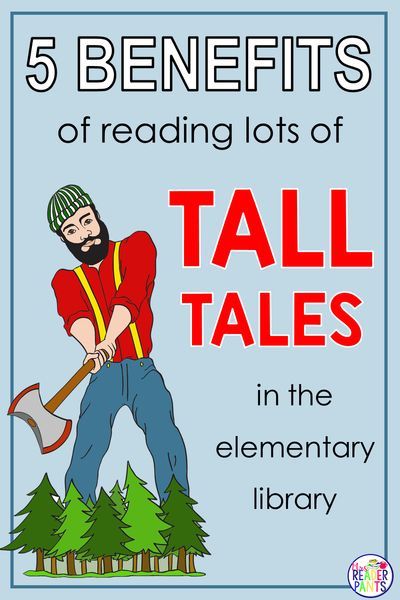 Why should you read tall tales with students? Here are five benefits for teaching tall tales and some ideas for sharing them with students. Teaching Tall Tales, Library Lessons Elementary, Benefits Of Reading, Tall Tale, Dangerous Jobs, Library Skills, Elementary Library, Teacher Librarian, Essay Questions