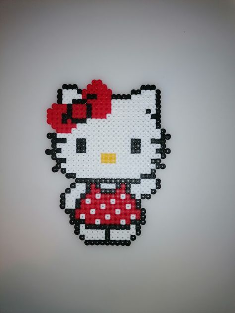 Perler beads, hama beads, iron beads, fuse beads, strijkkralen, red, cute, cartoon, Hello Kitty, Hello Kitty Fuse Bead Pattern, Perler Beads Ideas Hello Kitty, Red Perler Bead Patterns, Hello Kitty Fuse Beads, Perler Hello Kitty, Hello Kitty Perler Beads Pattern, Perler Bead Hello Kitty, Hama Beads Hello Kitty, Iron Beads Ideas Cute