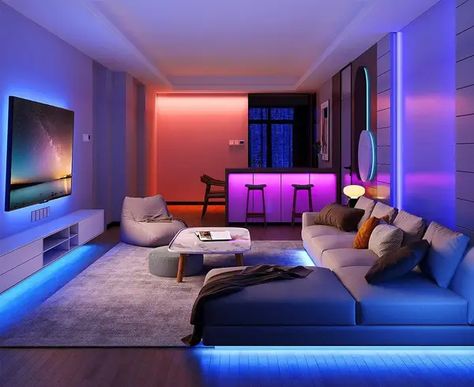 Aesthetic Interior Design, Led Rope Lights, Rgb Led Strip Lights, Led Band, Led Color Changing Lights, Inspire Me Home Decor, Viria, Led Stripes, Color Changing Lights