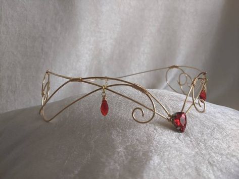 Fae Characters, Wire Tiara, Woodland Tiara, Elven Crown, Elven Tiara, Wire Crown, Eye Gems, Horse Eye, Fairy Jewelry