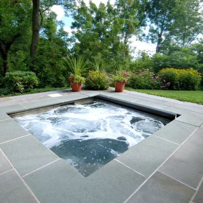 Inground Hot Tub, Hot Tub Ideas, Raised Pools, Small Hot Tub, Automatic Pool Cover, Hot Tub Landscaping, Hot Tub Designs, Cheap Pool, Diy Hot Tub