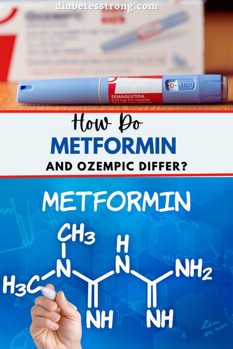 Metformin and Ozempic are different in several ways. First, metformin is a daily - or twice-daily - oral medication that usually comes in pill form, while Ozempic is a once-weekly injectable drug. Second, the two drugs have different active ingredients and act on the body in different ways, too. What To Eat On Metformin, Metformin Before And After, Metformin Side Effects, Ozempic Before And After, Losing Weight With Metformin, 10 Rights Of Medication Administration, Low Blood Sugar Levels, High Metabolism, Tmg (trimethylglycine) Benefits