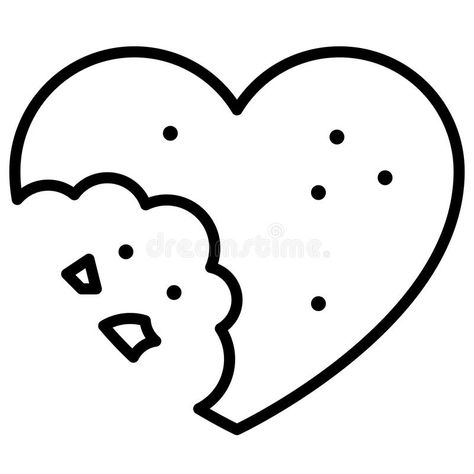 Bitten Cookie, Cookie Logo, Heart Vector Illustration, Cookie Icon, About Heart, Heart Vector, Heart Shaped Cookies, Shaped Cookie, Vector Stock