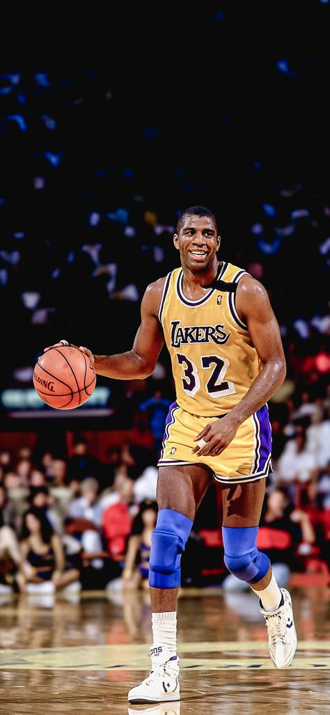 Magic Johnson, Los Angeles Lakers, NBA Basketball Wallpaper Magic Johnson Wallpaper, Lakers Wallpaper, Mlb Wallpaper, Lamar Jackson, Anthony Edwards, Marc Marquez, Devin Booker, Nba Wallpapers, Basketball Wallpaper