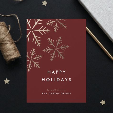 Modern Elegant Gold Snowflakes Business Holiday Card Holiday Packaging Design, Elegant Christmas Cards, Minimalist Christmas Card, Corporate Holiday Cards, Christmas Graphic Design, Business Christmas Cards, Fun Christmas Cards, Modern Christmas Cards, Holiday 2024