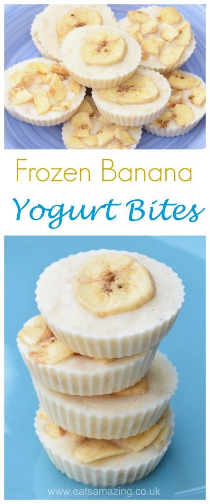 Banana Yogurt Bites, Yogurt Bites Recipe, Banana Frozen Yogurt, Healthy Snack Recipe, Frozen Yogurt Bites, Yogurt Banana, Banana Yogurt, Banana Frozen, Yogurt Bites