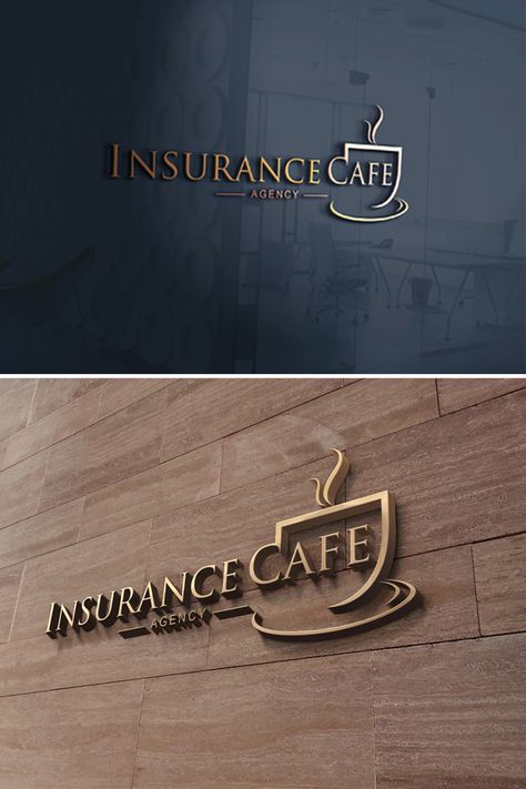 Custom Logo for Insurance Agency bringing Coffee House comforts and charm to insurance sales., a Logo  Identity project by kkharroubi - Entry | crowdspring Coffee Cafe Logo Design, Cafe Shop Logo Design, Logo Cafe Design Ideas, Cafe Shop Logo, Coffee Logo Design Ideas, Coffee Logo Ideas, Cafe Logo Ideas, Coffee Cafe Logo, Coffee Brand Logo