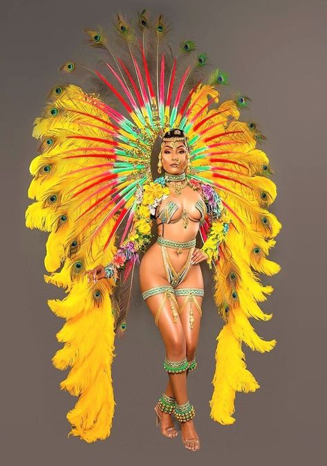 Carnivale Costume, Brazilian Carnival Costumes, Carribean Carnival Costumes, Carnival Outfit Carribean, Caribbean Carnival Costumes, Feather Outfit, Carnaval Outfit, Carnival Dancers, Carnival Girl