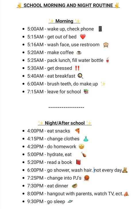 8am Class Routine, Morning Routine Early, Wake Up School Routine, School Morning And Night Routine, How To Sleep Early At Night, Healthy Routine For Students, Morning School Routine Highschool, Wake Up Schedule For School, 5am Morning Routine Schedule For School