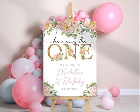 First Birthday Welcome Sign, Baby's 1st Birthday, Pink Balloons Poster, Girls Birthday - Printed Sign Board Birthday Pink Balloons, First Birthday Welcome Sign, First Birthday Board, 1st Birthday Signs, Baby's 1st Birthday, First Birthday Posters, Birthday Welcome Sign, Sign Board, 1st Birthday Gifts