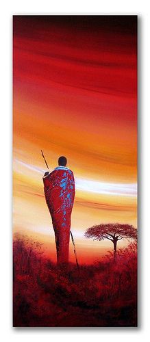 African sunset painting 'Maasai sunset' by Sunset Contemporary Art by Shirley Shelton, via Flickr African Sunset Painting, Sunset Landscape Painting, African Sunset, Afrique Art, African Paintings, Afrikaanse Kunst, African Art Paintings, Africa Art, Tableau Art