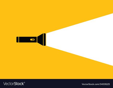 Flashlight Illustration, Torch Illustration, Free Cartoon Characters, Free Cartoons, Sign Ideas, Vector Shapes, Torch Light, Flat Vector, Light Project