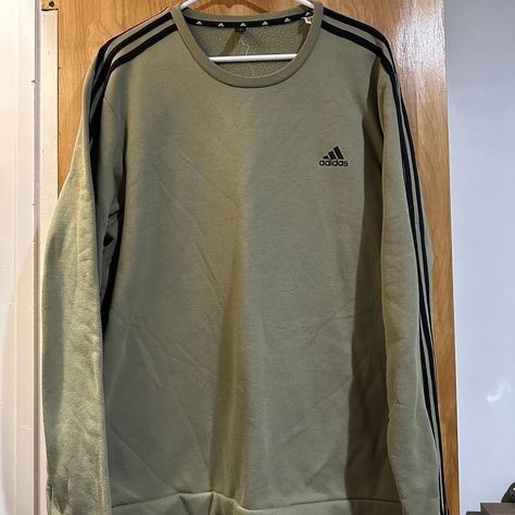 Green adidas crewneck, never used #adidas #crewneck - Depop Built In Wardrobe, Crew Neck, Adidas, Wardrobe, Green, Clothes