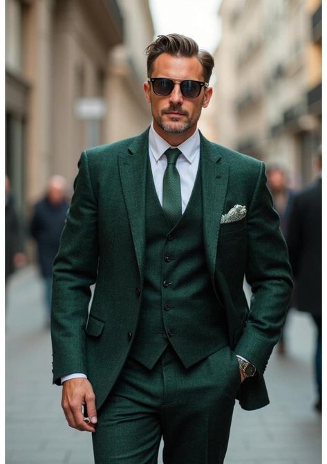 Winter Wedding Suit, Green Tweed Suit, Vest And Trousers, Winter Suits, Tweed Suit, Green Tweed, Linen Suits, Tweed Suits, Wedding Suit