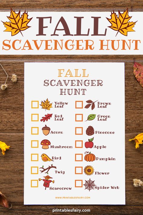 Encourage your kids to get outdoors with this Fall Scavenger Hunt. #fallactivities #fallactivitiesforkids #activitiesforkids Fall Scavenger Hunt For Kids, Fall Scavenger Hunt, Fall Preschool Activities, Kids Fall Crafts, Scavenger Hunt For Kids, Harvest Party, Fall Fest, Autumn Activities For Kids, Fall Preschool