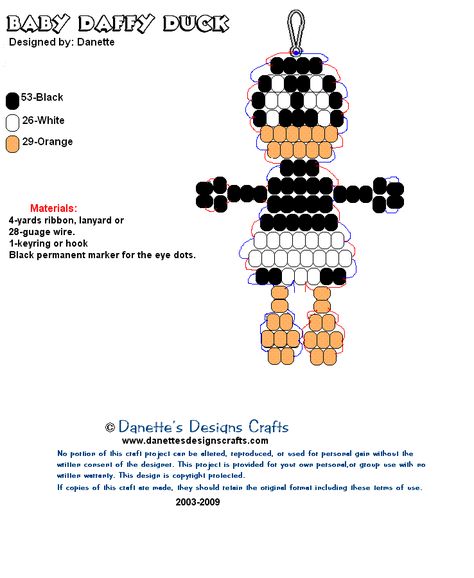 Dropbox - Baby Daffy Duck.gif - Simplify your life 90s Beaded Animals, Beaded Animals Tutorial Free Pattern, Bead Pets Pattern, Bead Animals Patterns, Duck Gif, Beady Buddies, Pony Bead Animals, Bead Animals, Pony Bead Projects