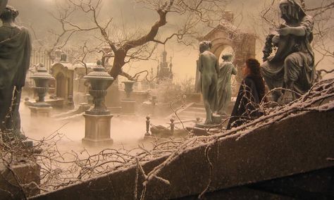 A side view of the graveyard during WYWSHA✨ Phantom Of The Opera Graveyard, Phantom Of The Opera Scenes, Opera Architecture, Phantom Opera, Haunted Carnival, Yard Haunt, Set Dressing, Film And Tv, Prop Hire