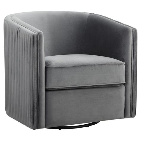 Free 2-day shipping. Buy Lexicon Cecily Traditional Velvet Swivel Accent Chair with Tuxedo Arm in Gray at Walmart.com Gray Swivel Chair, Classic Furniture Living Room, Grey Swivel Chairs, Grey Accent Chair, Swivel Club Chairs, Classic Living Room, Swivel Accent Chair, Seat Cushion Covers, Velvet Armchair