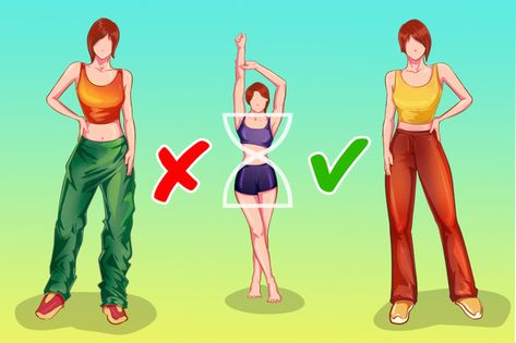 How to Choose Pants, According to Your Body Shape Apple Body Type, Narrow Hips, Smaller Hips, Pear Body, Pear Body Shape, Nice Belts, Diy Clothes Life Hacks, Tapered Trousers, Bootcut Pants