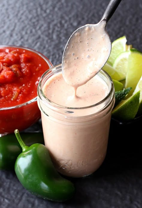 Easy Creamy Salsa Dressing - Mantitlement Mexican Salad Dressing, Creamy Chipotle Sauce Recipe, Creamy Salsa Dressing, Mexican Salad Dressings, Salsa Ranch, Creamy Chipotle Sauce, Salsa Dressing, Salsa Salad, Creamy Salsa