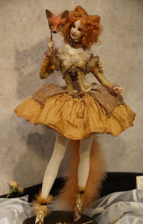 Marionette Doll, Fox Doll, Fantasy Art Dolls, Best Toys, Ooak Art Doll, Fantasias Halloween, Artist Doll, Clay Dolls, Pretty Dolls