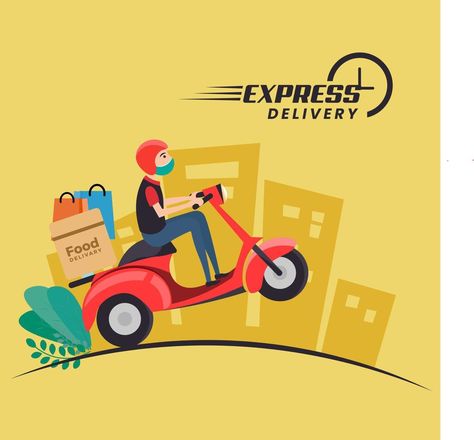 Express Delivery Social Media Post, Scooter Delivery, Online Delivery service or Bike and Home Delivery Ads or Icon Home Delivery Creative Ads, Delivery Social Media Post, Delivery Ads, Bakery Delivery, Food Videography, Modern Graphic Art, Online Delivery, Creative Ads, Ads Creative