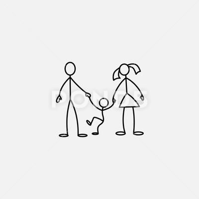 Stick Figure Family Tattoo, Stick People Tattoo, Small People Drawing, Dip Pools, Stick Figure Tattoo, Family Icon, Icon Tattoo, Illustration Family, Stick Drawings