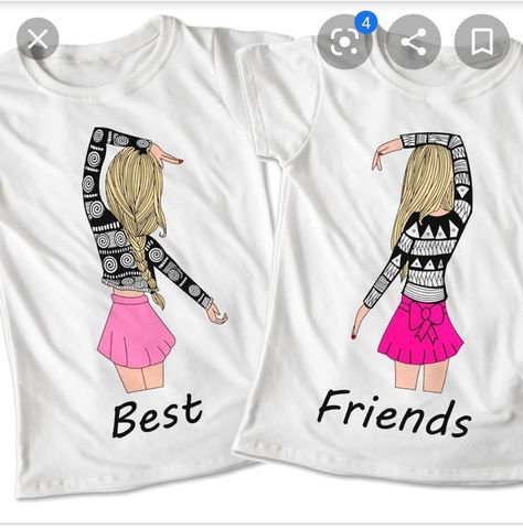 Perfect White Tee Shirt, Bff Outfits Matching, Best Friend Matching Shirts, Friend T Shirts, Bff Matching Outfits, Best Friend T Shirts, Bff Shirts, Bff Matching, Outfits Matching