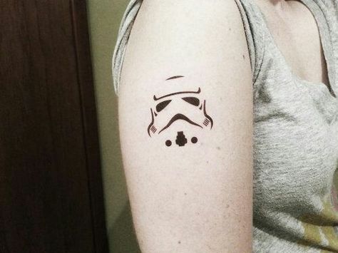 Clone helmet star wars tattoo Stormtrooper Tattoo, Geek Tattoo, Star Wars Tattoo, Small Tattoos For Guys, Storm Trooper, Great Tattoos, Star Tattoos, Fake Tattoos, Mini Tattoos