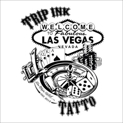 T-Shirt Design for a Las Vegas Tattoo Shop T-shirt contest #Sponsored design#shirt#contest#picked Vegas Tattoos, Las Vegas Tshirt, Las Vegas Tattoo, Vegas Tattoo, Los Vegas, Hippie Designs, Event Shirts, Tshirt Illustration, Small Tattoos For Guys